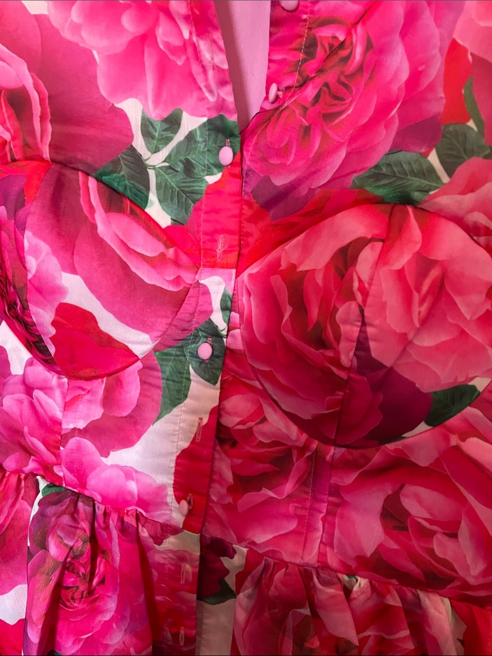 ASOS Pink Rose Print Midi Dress - Picture 3 of 7